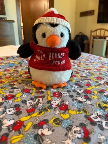 Customer photo review of Ollie the Jolly Holiday Penguin