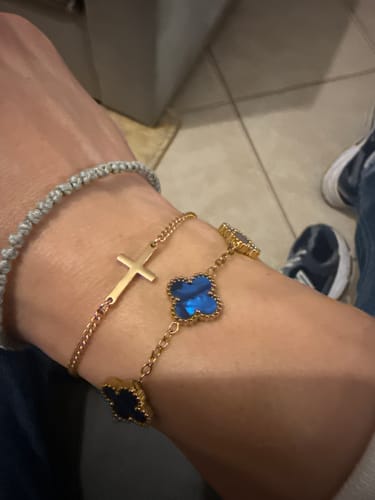 Customer photo review of CROSS BRACELET | 18K Gold