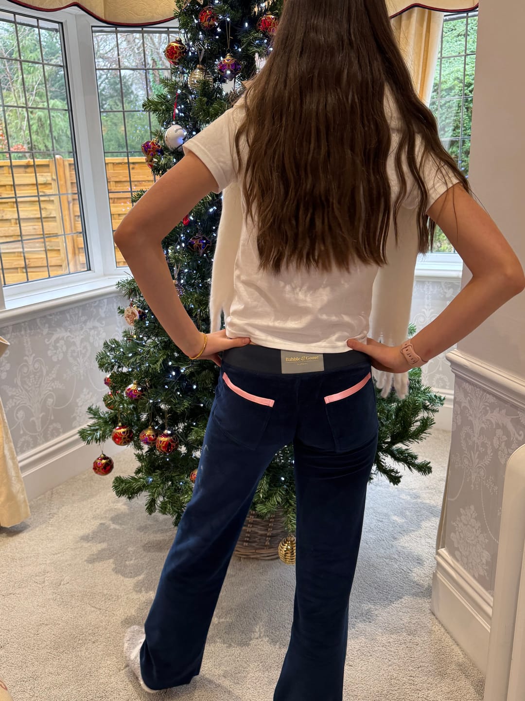Customer photo review of Allegra Campus Collection By Caitlin - Navy/Pale Pink Jogger