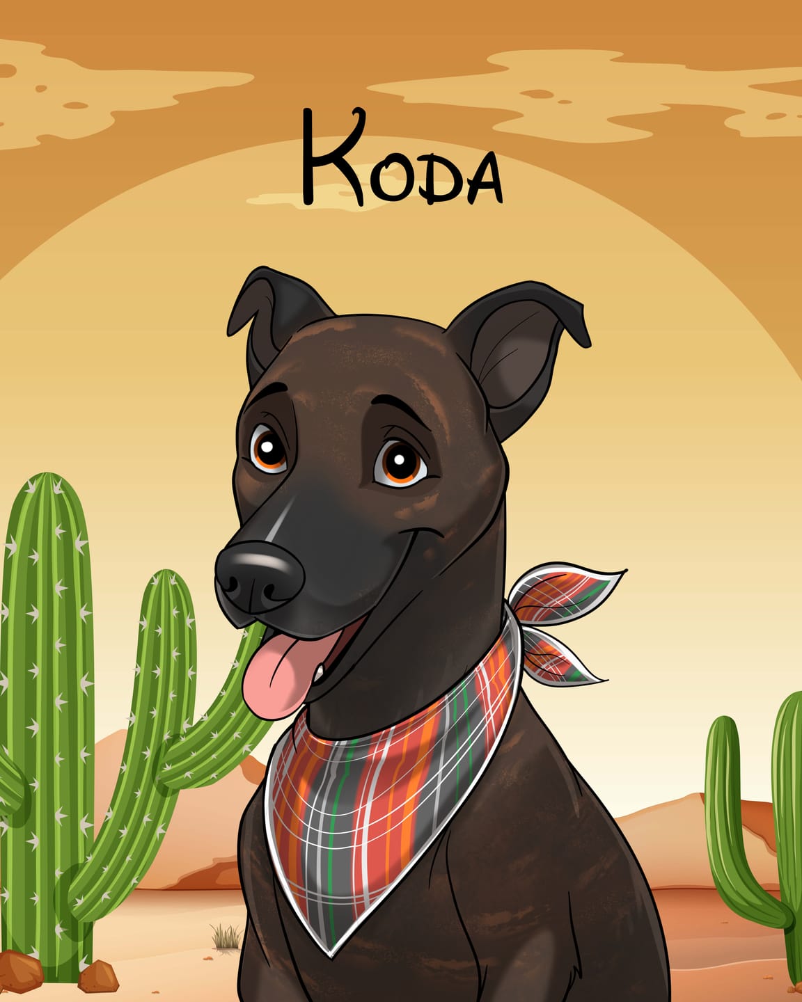 Customer photo review of Disneyfy Pet Cartoon Hand Drawn Portrait