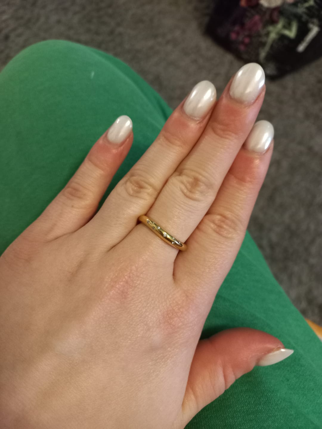 Customer photo review of Wave Ring with Stones