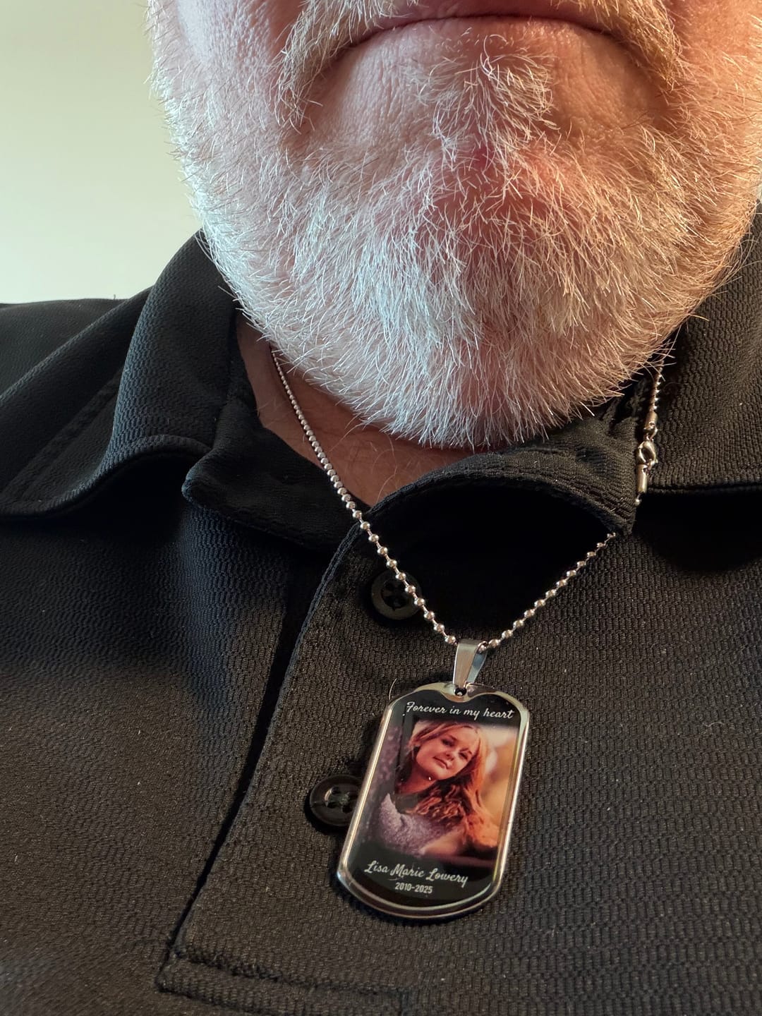 Customer photo review of Custom Name Dog-tag  Memorial Necklace Gift