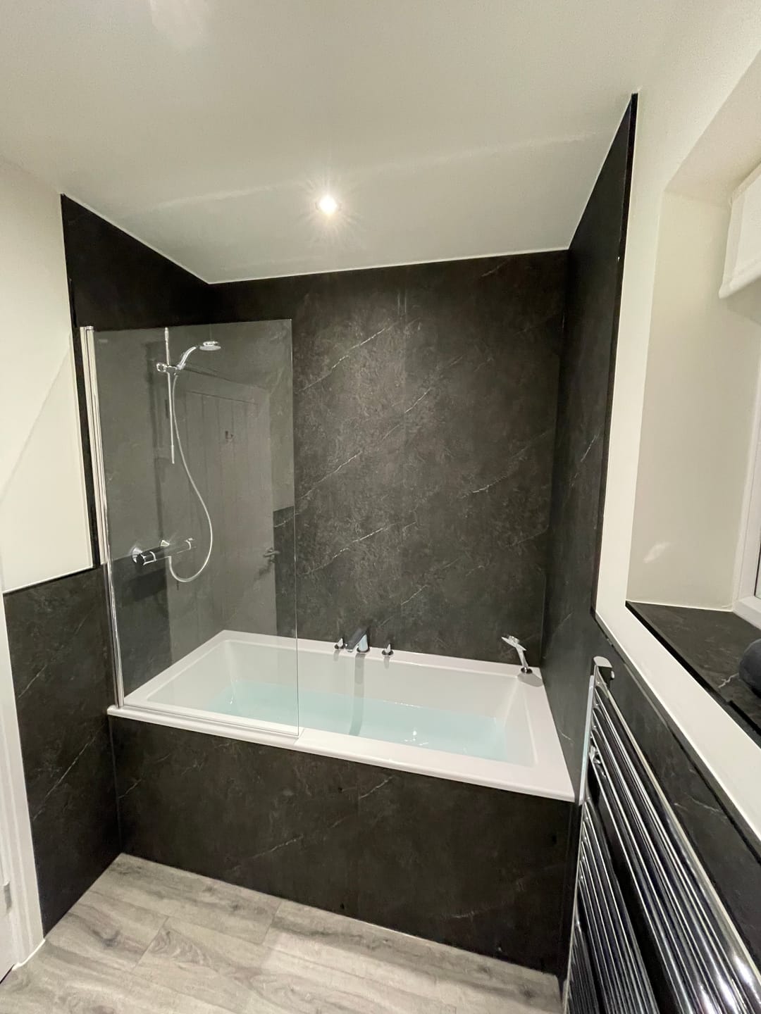 Customer photo review of 10mm Pietra Marble Ultra Matt Shower Panel 1M x 2.4M
