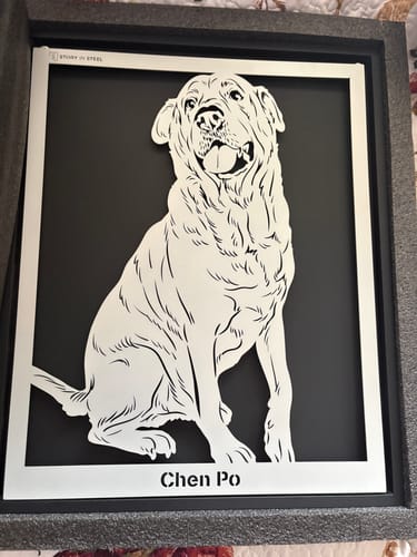 Customer photo review of Custom Pet Metal Portrait