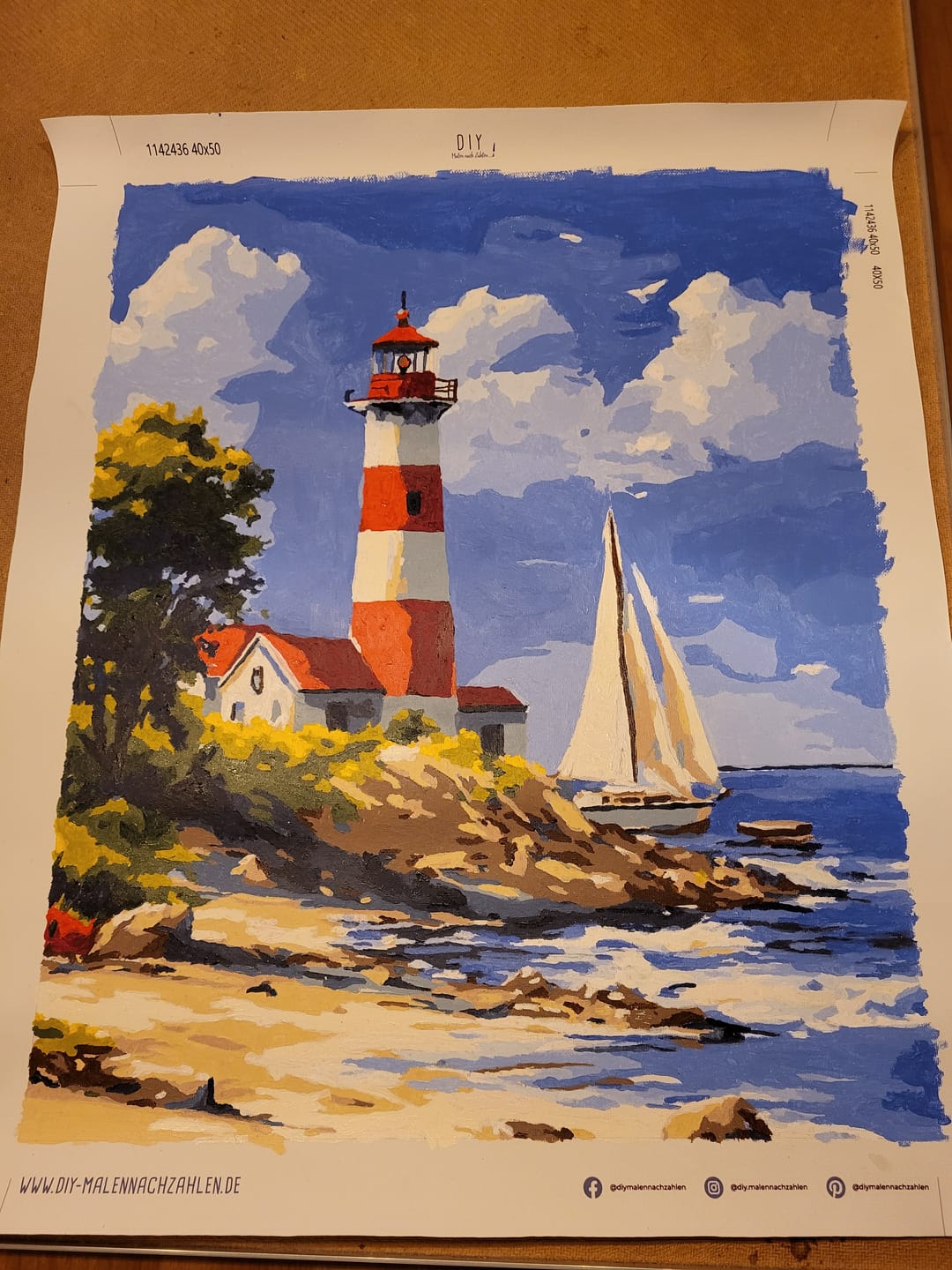 Customer photo review of Malen nach Zahlen - Leuchtturm & Segelboot