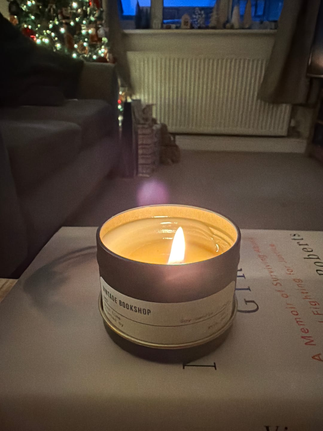 Customer photo review of Vintage Bookshop Candle (PRE-ORDER) | Pepper + Violet + Patchouli