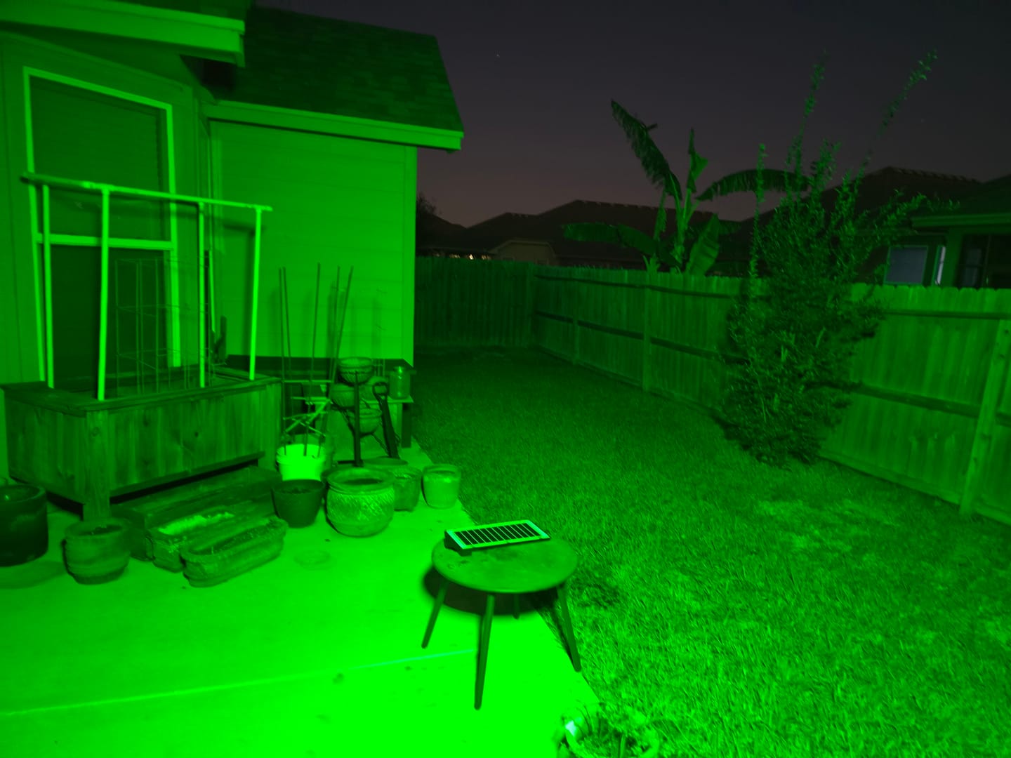 Customer photo review of Solar Green Feeder Light for Hunting -10,000 lumens (2 Pack)