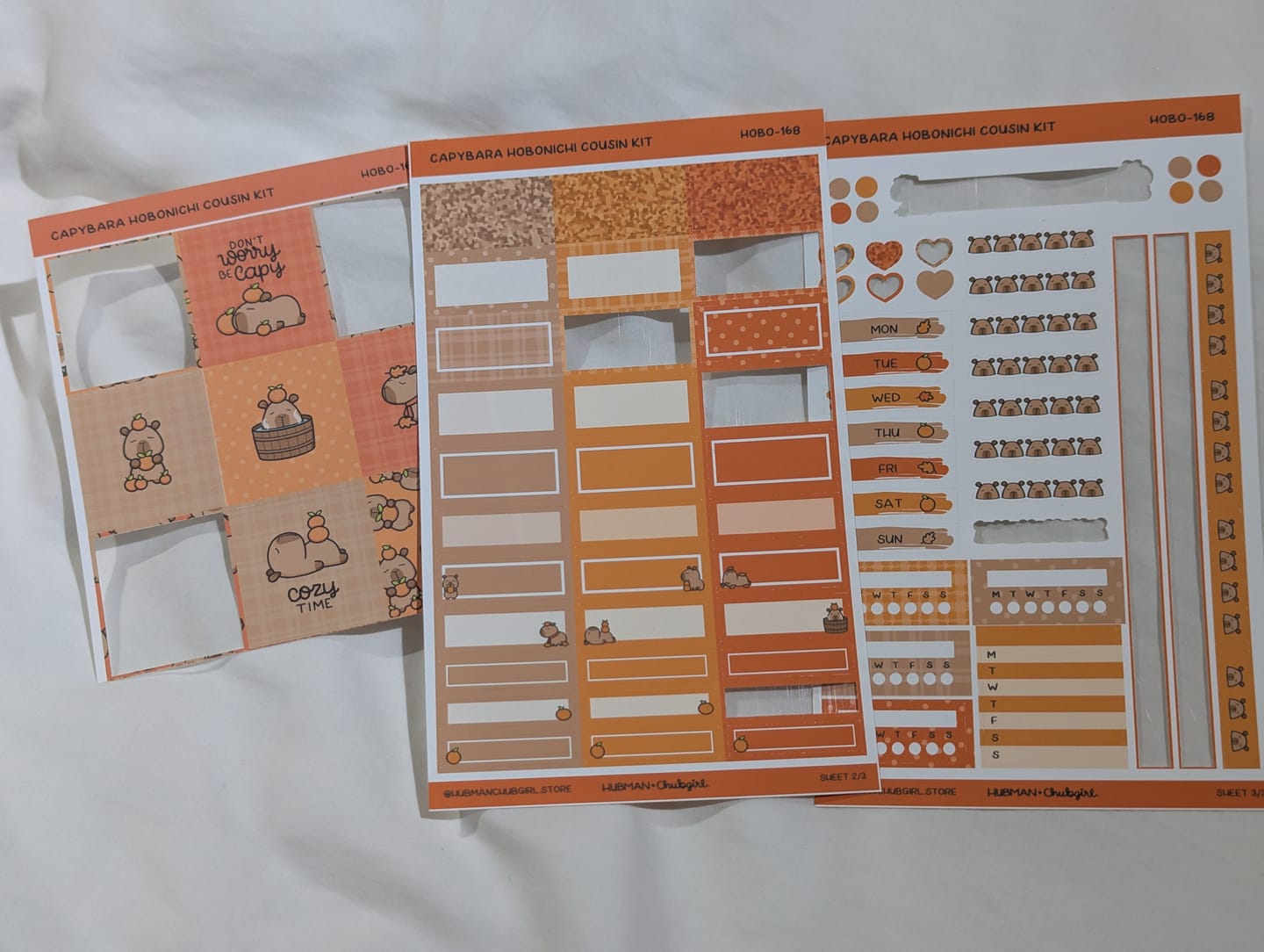 Customer photo review of Autumn Capybaras Theme Hobonichi Cousin Weekly Kit (Set of 3)