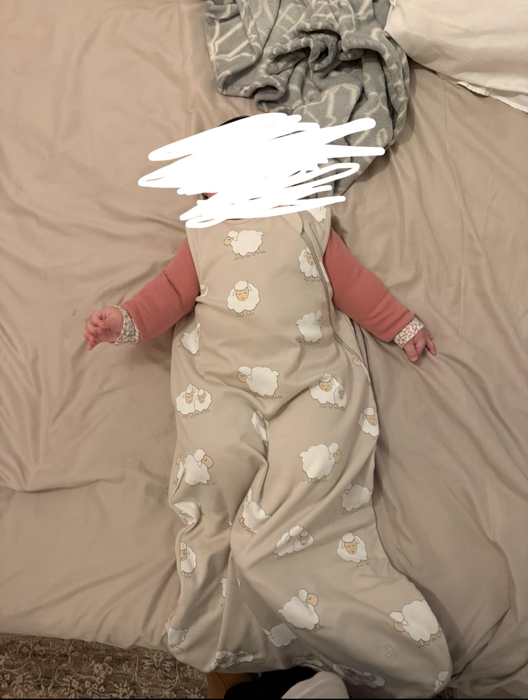 Customer photo review of 4 Season® Classic Baby Sleeping Bag, Merino Wool & Organic Cotton, Sheep