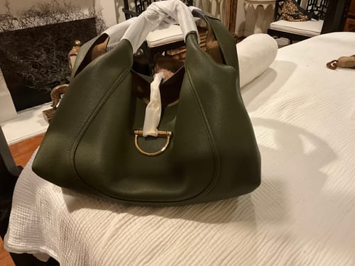 Customer photo review of Gucci Softbit Shoulder Bag Green Calfskin