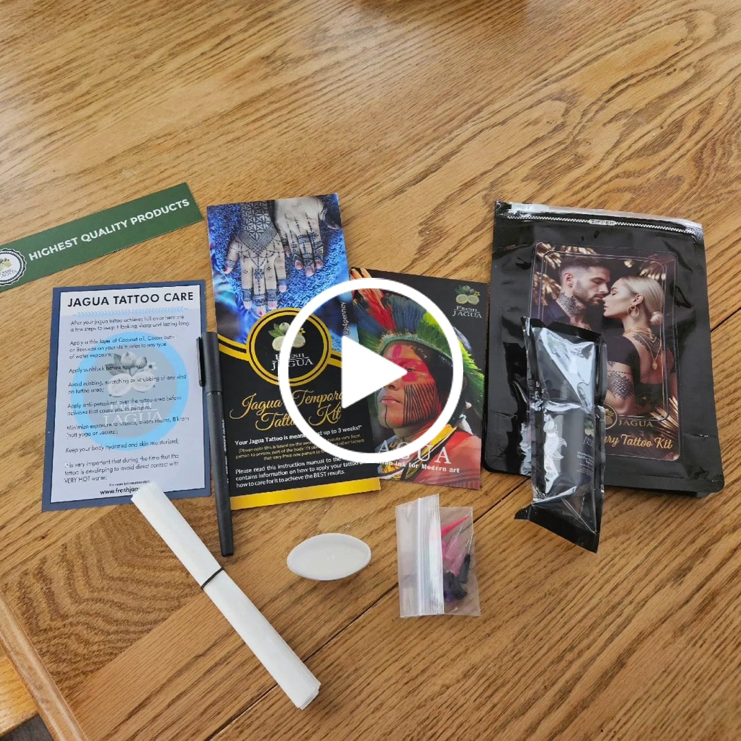 Customer video review of Temporary Tattoo Pro Kit – 1 oz Jagua Gel