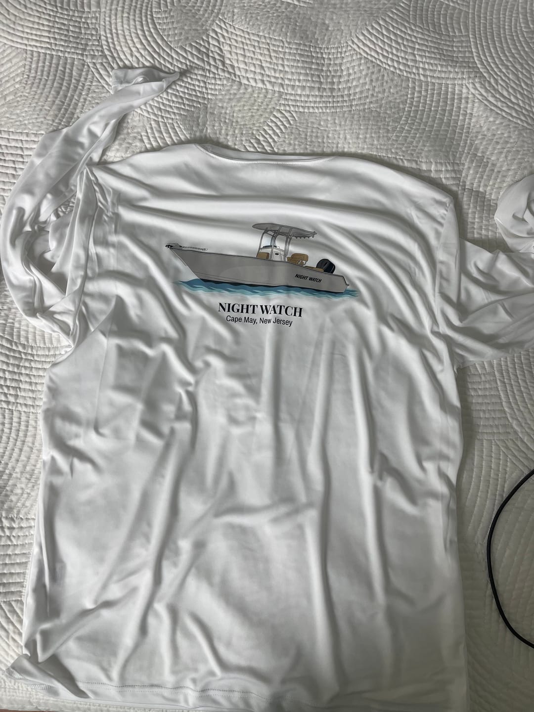 Customer photo review of Dri-FIT Long Sleeve Custom Boat Shirts