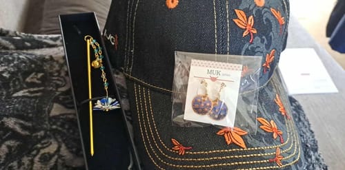 Customer photo review of Kanzashi Japonais Eventail Bleu