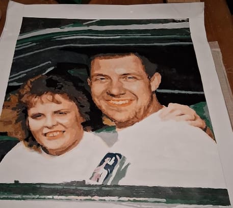 Customer photo review of Custom Portrait Paint By Numbers
