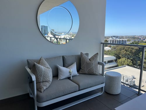 Customer photo review of Outdoor Nautical Horn Button Lounge Cushion 55 x 55cm