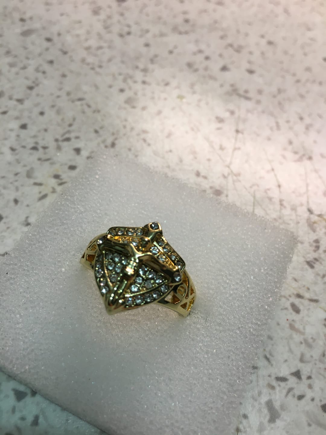 Customer photo review of FREE Today: Divine Shield Crucifix Luxurious Ring: A Bold Testament of Faith and Devotion