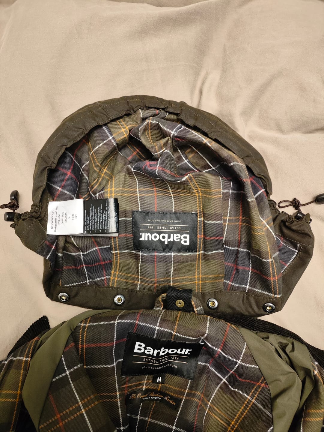 Customer photo review of Barbour Classic  Hood  Sylkoil- Olive
