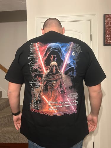 Customer photo review of [Limited Edition] 'Star Wars: Darth Revan' Back T-Shirt (TS)