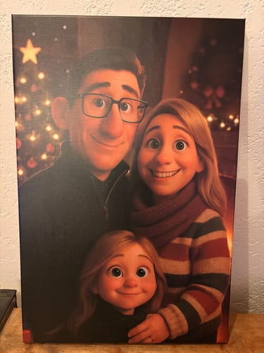 Customer photo review of Personalisierte Leinwand - Weihnachtsportrait