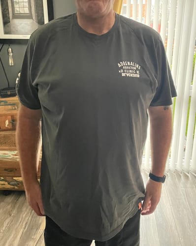 Customer photo review of Adrenaline Addiction Tee