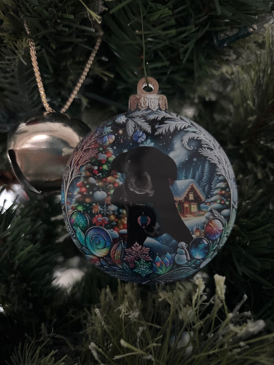 Customer photo review of Custom Photo Pets Make Our Lives Whole - Dog & Cat Personalized Ornament