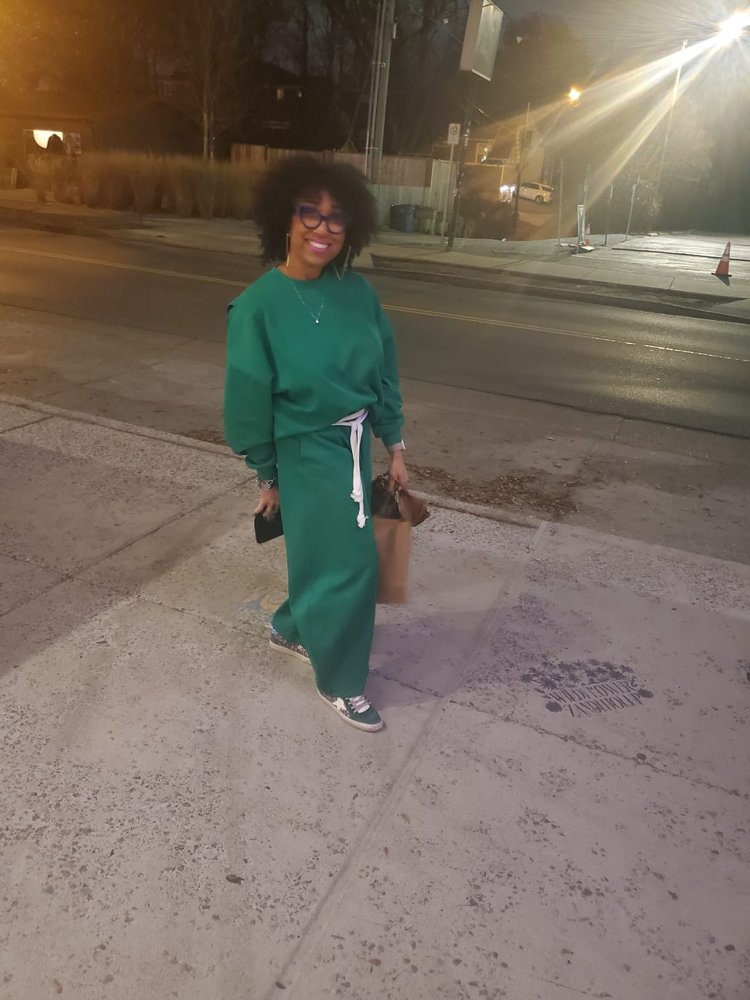 Customer photo review of Green Oversized Sweat Set with Open Back