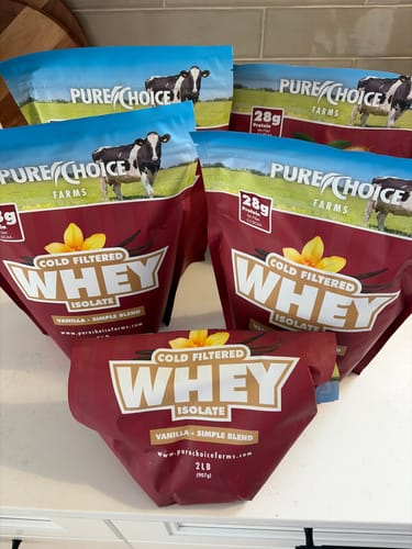 Customer photo review of Whey Protein Isolate with Organic Vanilla