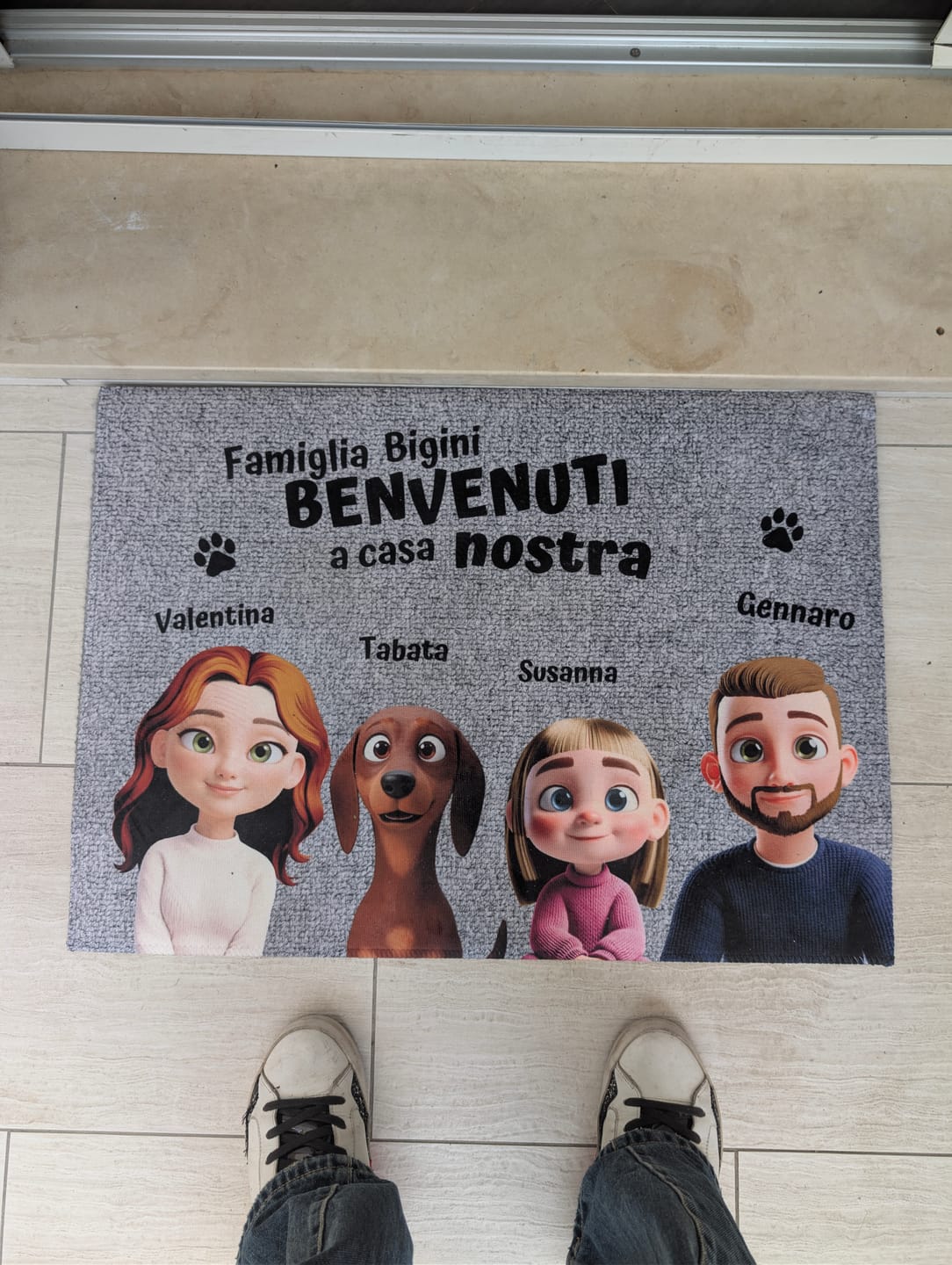 Customer photo review of Casa nostra - Zerbino personalizzato