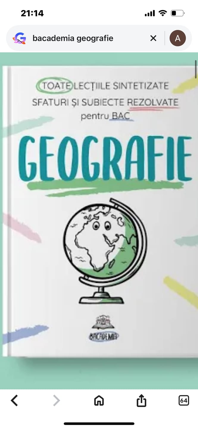 Customer photo review of Carte Geografie Bacalaureat Bacademia