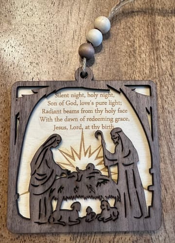 Customer photo review of Nativity scene tree balls ornaments laser cut svg file