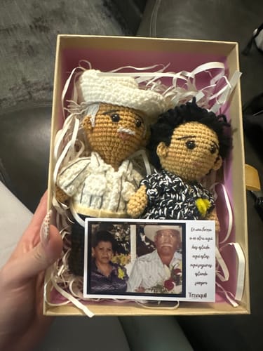 Customer photo review of Tranquil - Personalized Couple Crochet Dolls with Photo Card (Christmas CUT-OFF: Nov 25th)