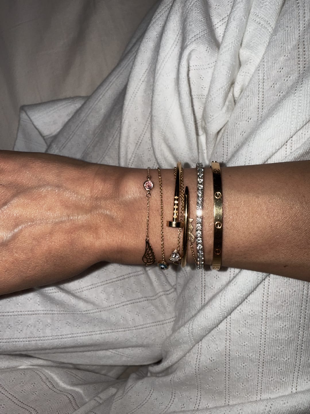 Customer photo review of Angel Wing Bracelet with Birthstone