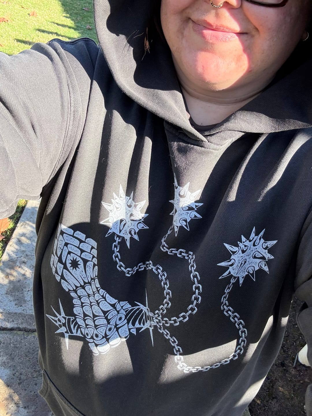Customer photo review of Flail Relaxed Faded Hoodie