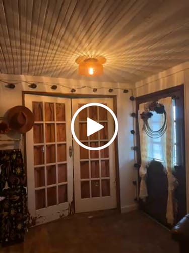 Customer video review of 1-Light Caramel Amber Ribbed Glass Round Semi Flush Mount