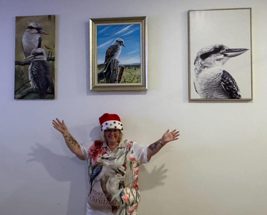 Customer photo review of Australia Kookaburra Christmas Polo Shirt Bottlebrush Eucalyptus Blossoms Watercolor LT14