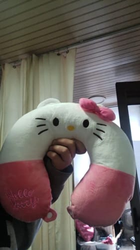 Customer photo review of Baby Pink Hello Kitty Travel Pillow