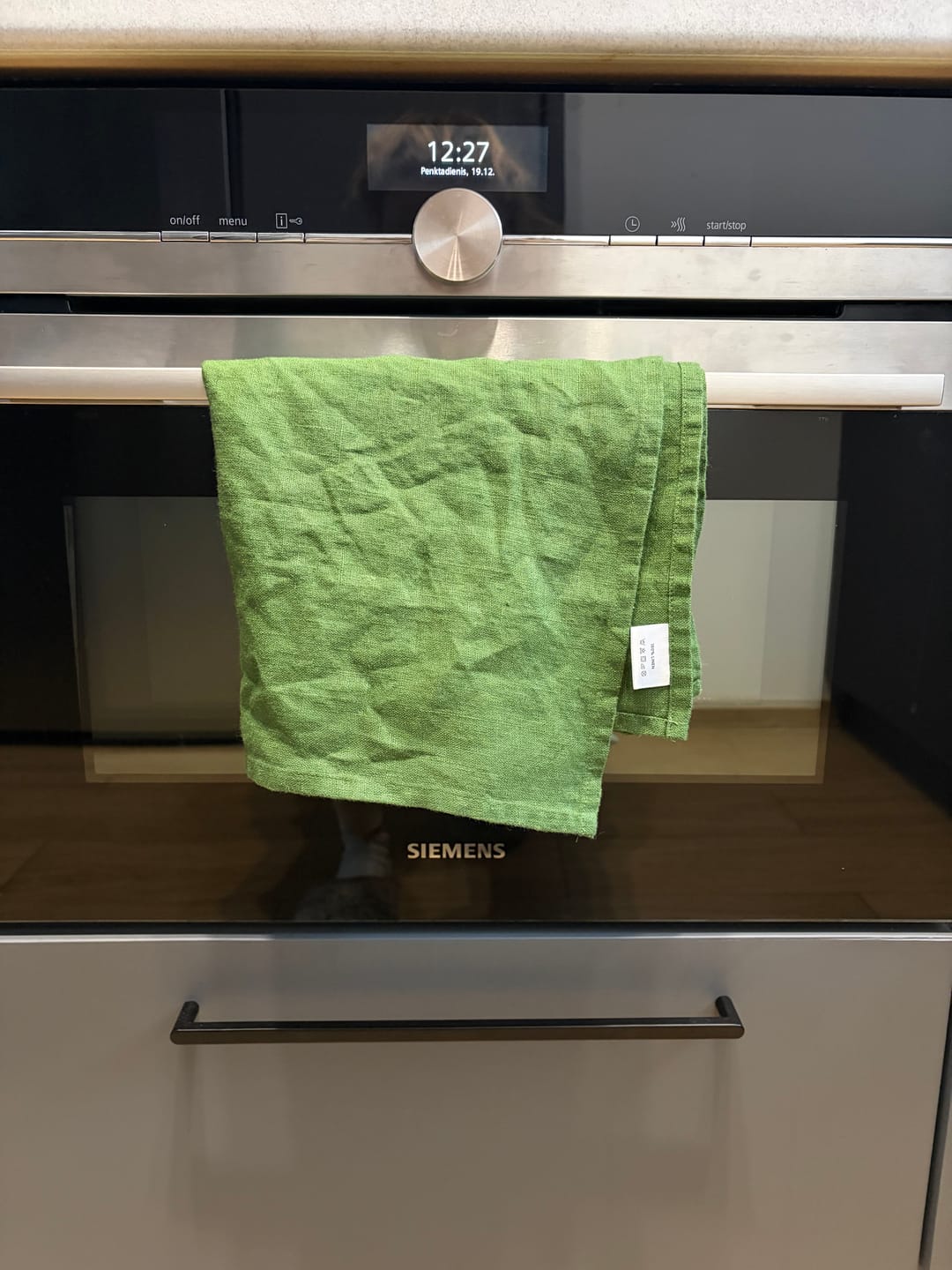 Customer photo review of True Green Linen Kitchen Towel