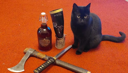 Customer photo review of Odin's Raven Hip Flask