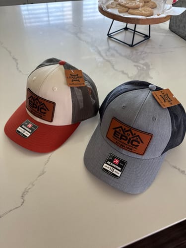 Customer photo review of Premium Custom Leather Patch Hats (Wholesale)