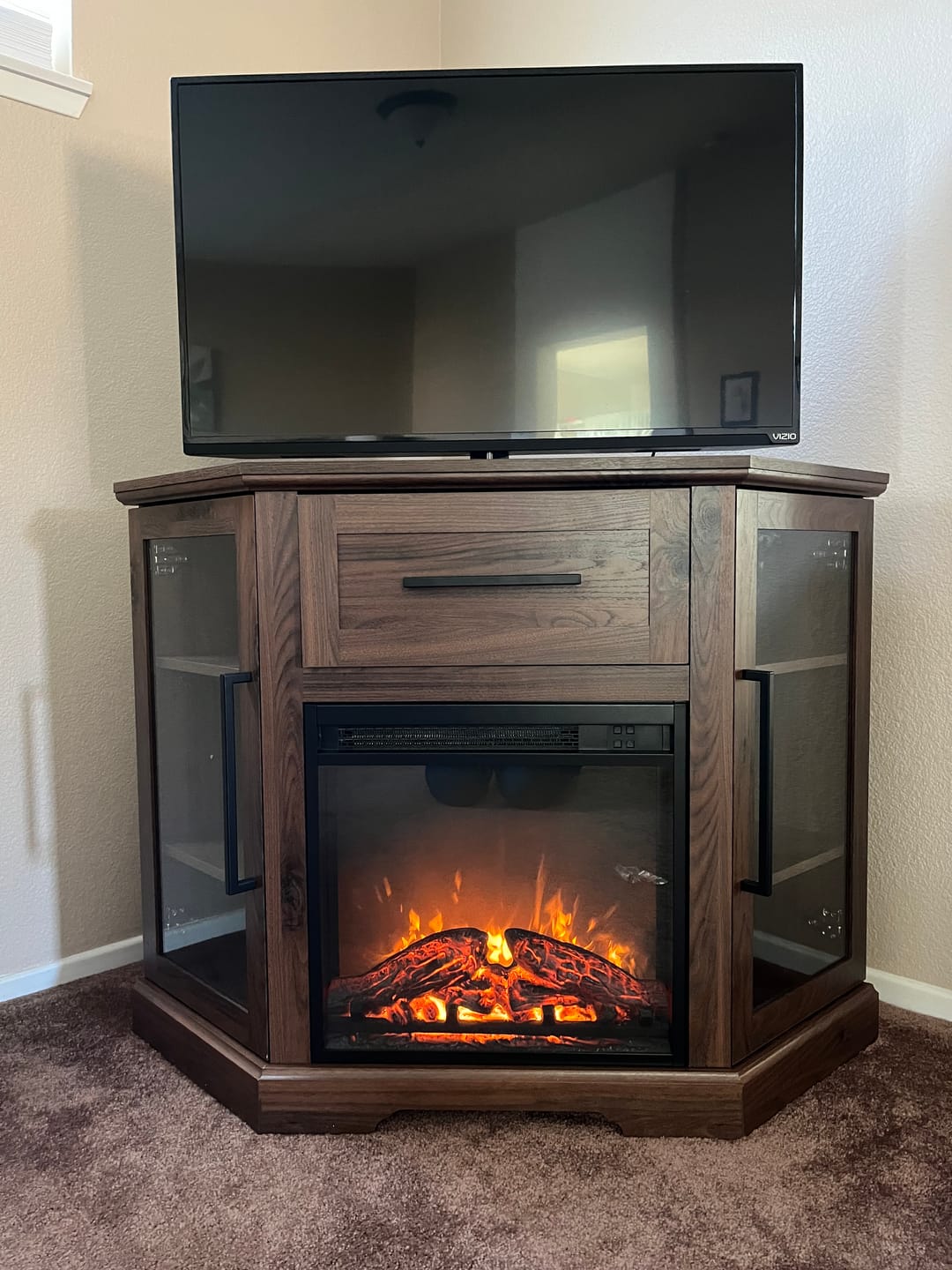 Customer photo review of Dale 43" Corner Fireplace TV Stand
