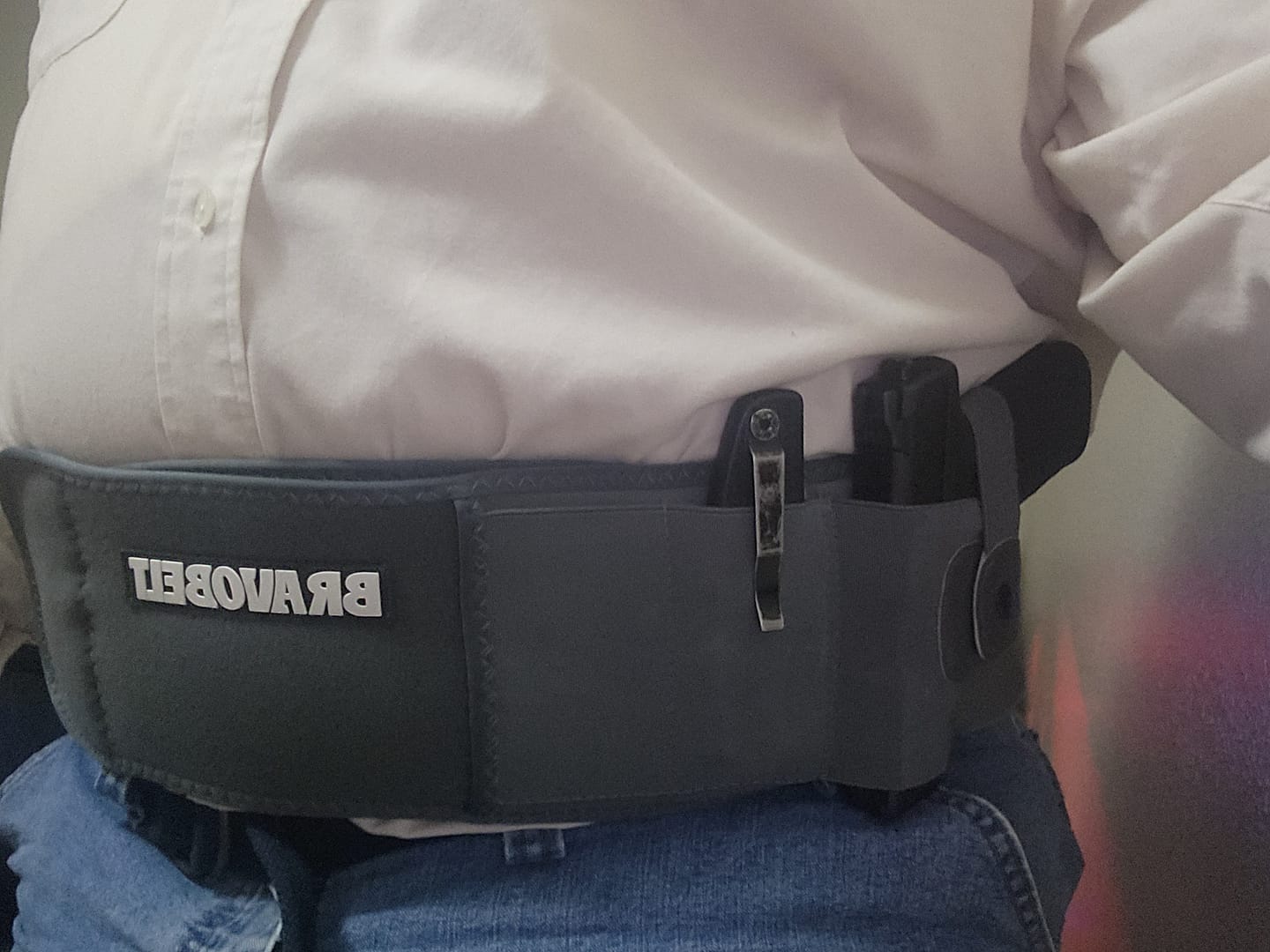 Customer photo review of BravoBelt Belly Band Holster for Concealed Carry - Unisex - Black