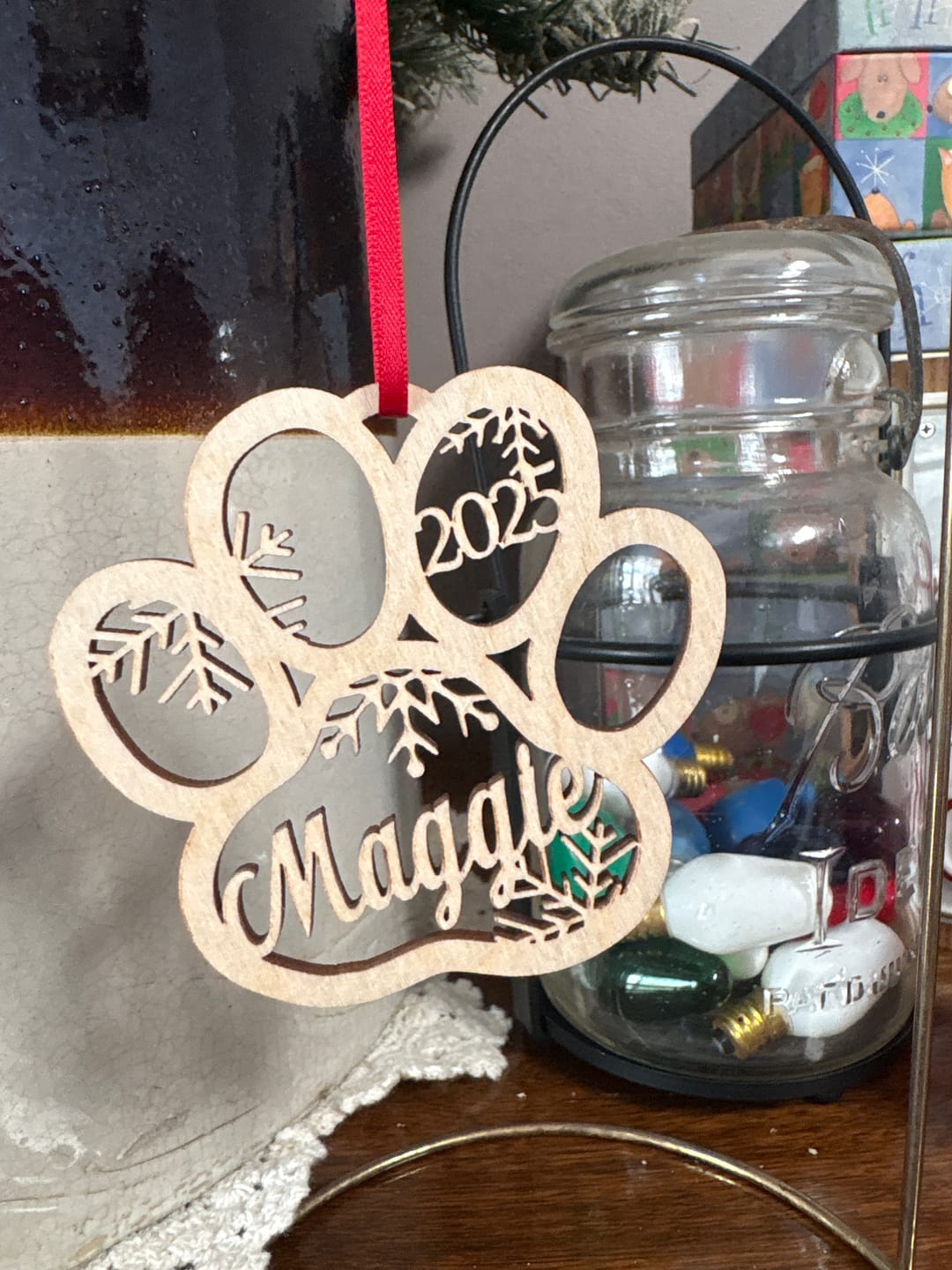 Customer photo review of Personalized Pet Christmas Ornament