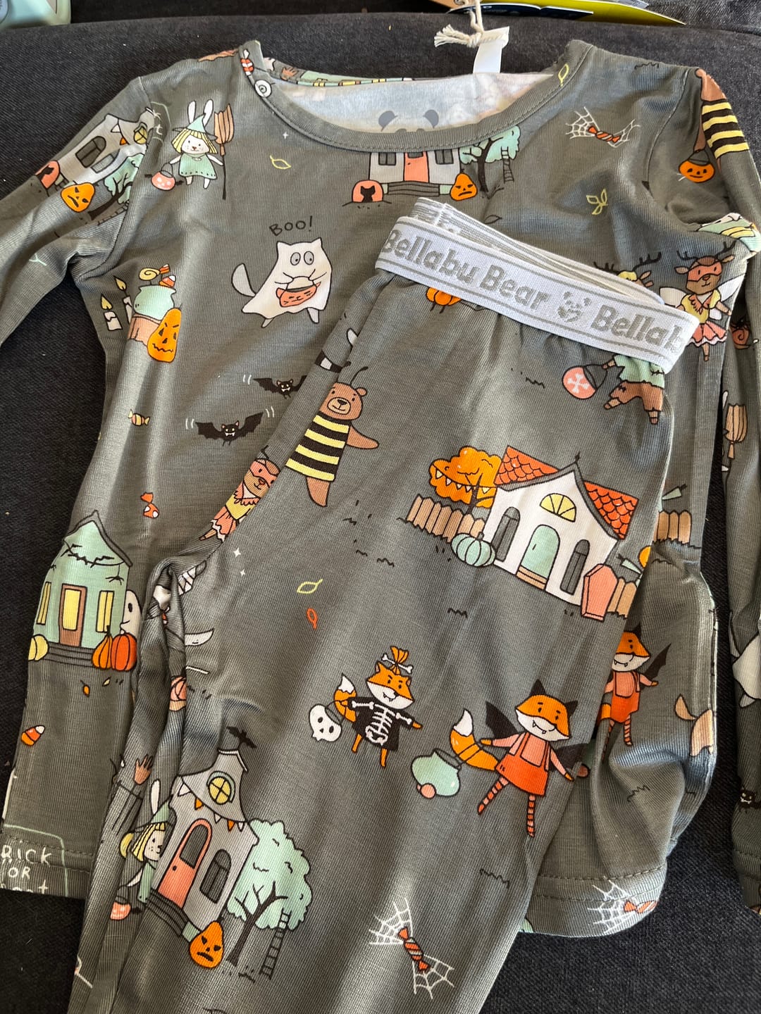 Customer photo review of Trick or Treaters Bamboo Kids Pajamas