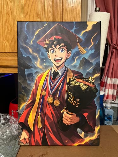 Customer photo review of Personalized Canvas - Portrait in Anime style