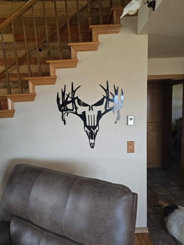 Customer photo review of Deer Punisher - Metal Wall Art