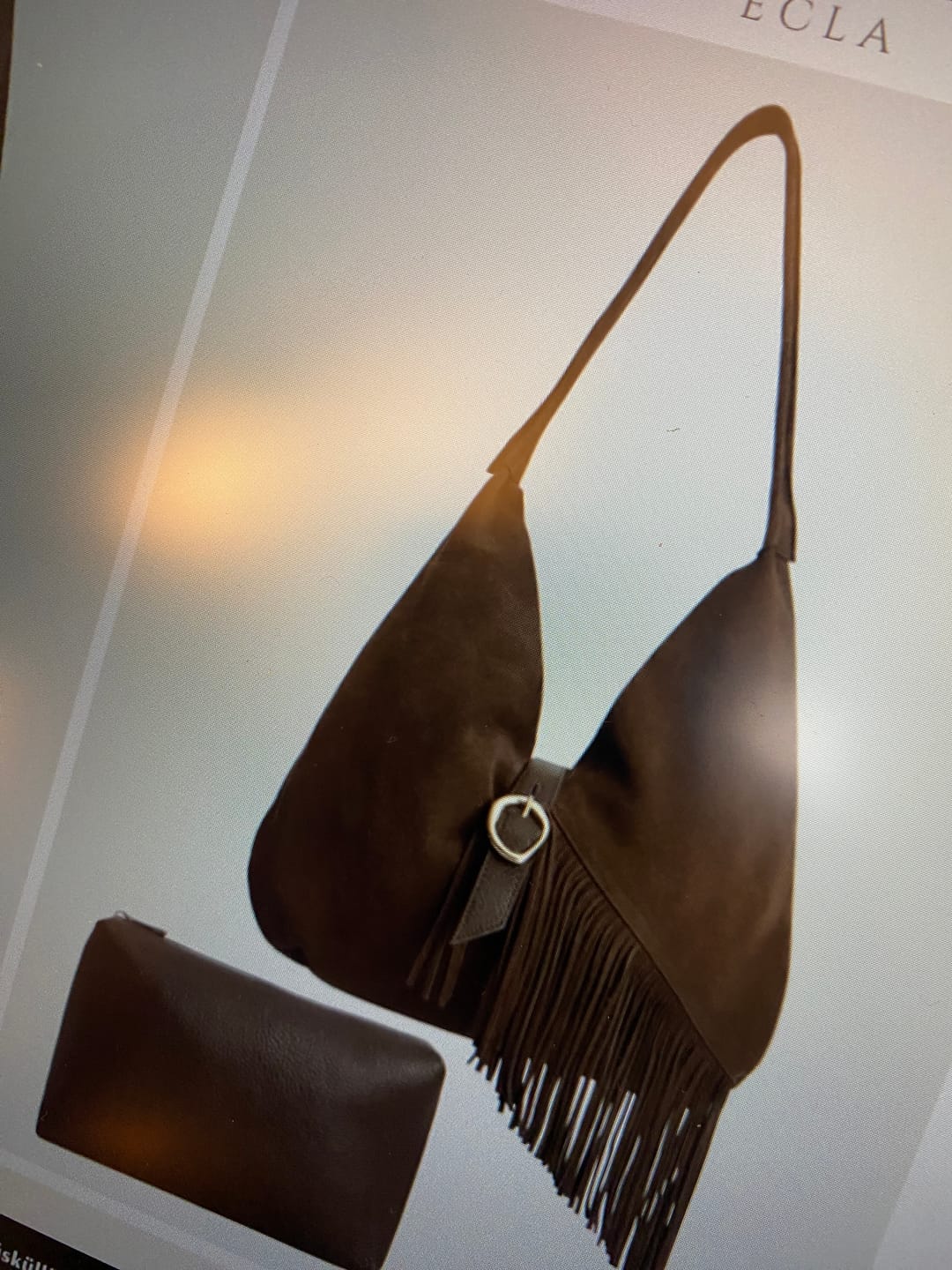 Customer photo review of Aria Fringe | Yavrulu Püsküllü Süet Çanta