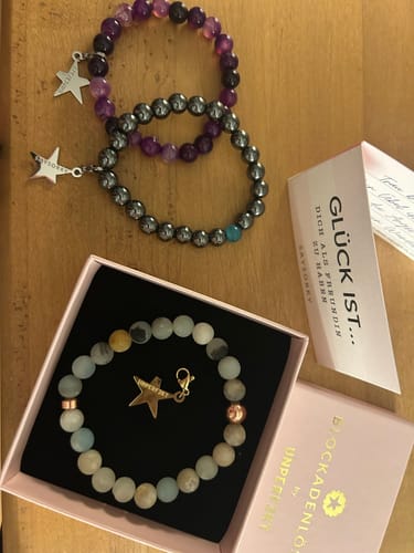 Customer photo review of »Ich glaube an mich« Blockadenlöser aus echten Amazonitperlen inkl. abgebrochener Stern