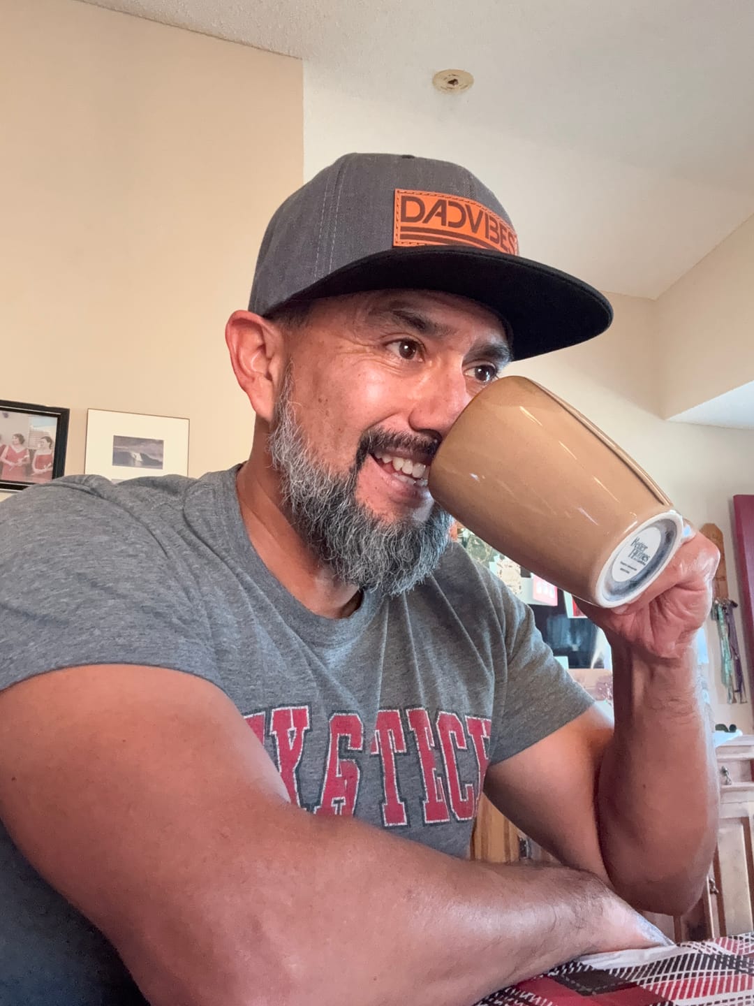 Customer photo review of DadVibes Classic - Snapback (Charcoal/Black Bill)