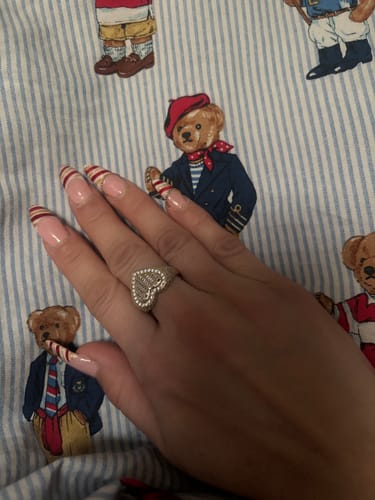 Customer photo review of 10K Gold Heart Rings w/ CZ
