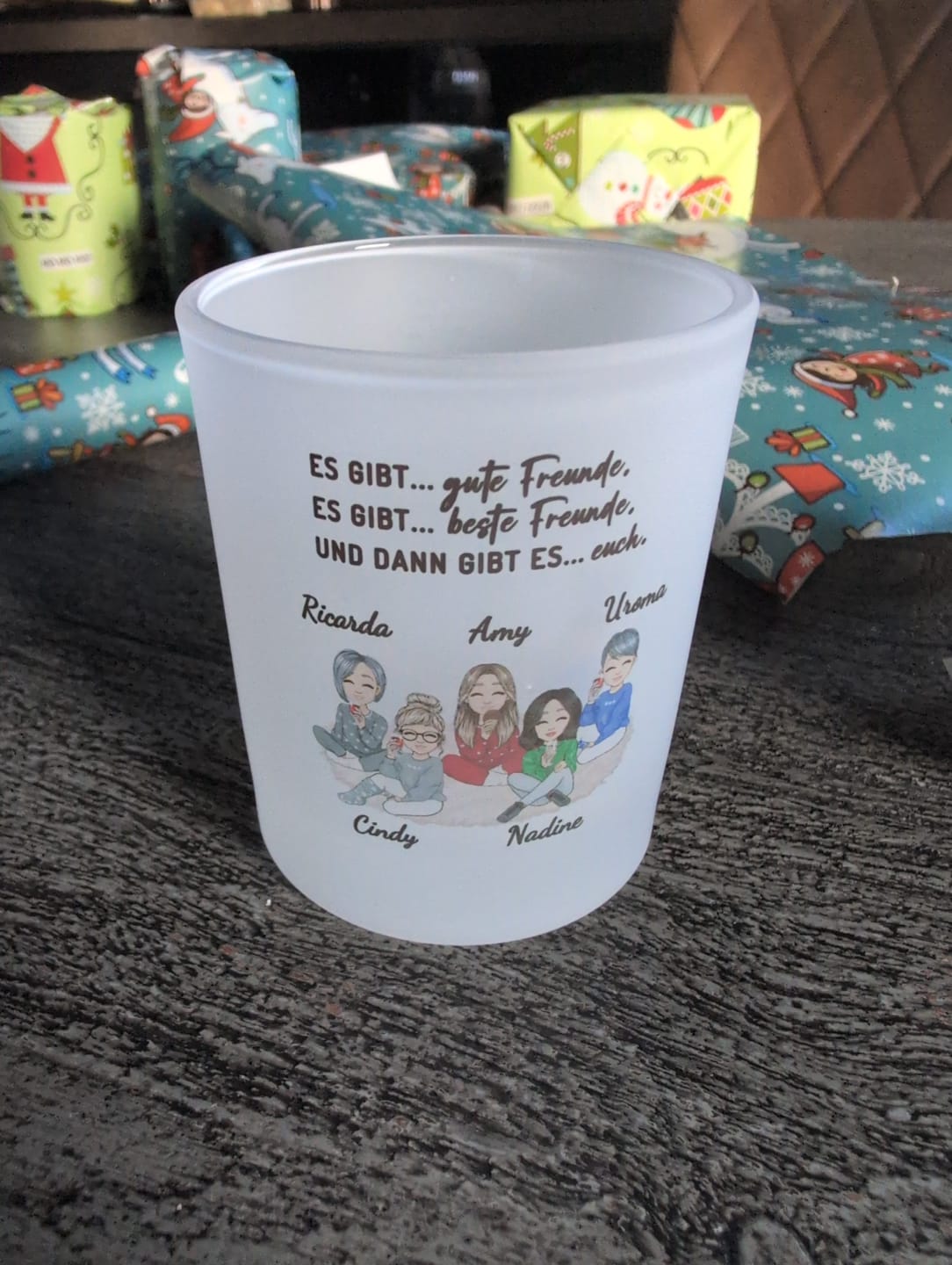 Customer photo review of Herzensmenschen - Personalisiertes Teelicht